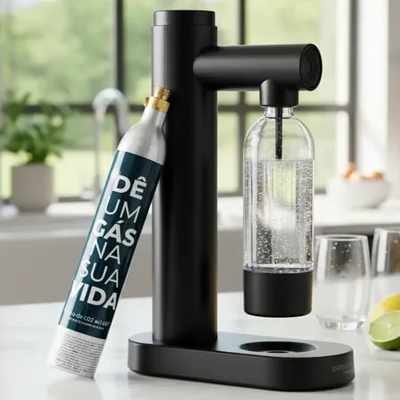 Imagem do Maquina De Gaseificar Agua Fazer Refrigerante Gassata Preta Preto