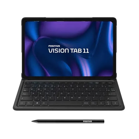 Imagem do Tablet Positivo Vision Tab 11 8gb Ram 128gb De Armazenamento Capa Com Teclado E Caneta Wi Fi E 4g Tela 11 Full Hd Ips Preto