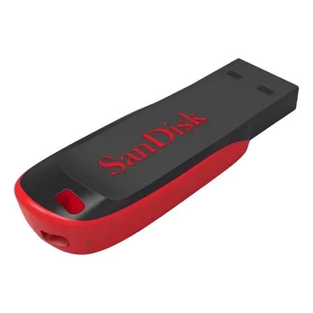 Imagem do Pendrive Sandisk Cruzer Blade 128gb 2 0 Preto E Vermelho Preto