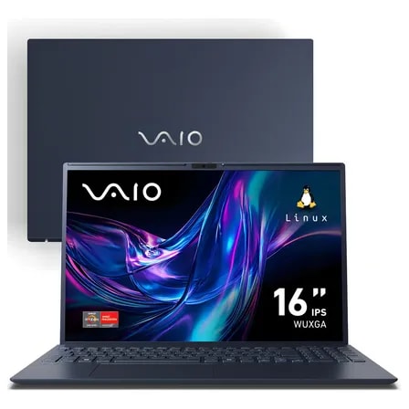 Imagem do Notebook Vaio Fe16 Amd Ryzen 7 5825u Linux 8gb Ram 512gb Ssd Wi Fi 6 Tela 16 Ips Wuxga Antirreflexo Cinza Grafite Vjfe69f11xb0321h Permite Upgrade De Memoria Ram E Ssd