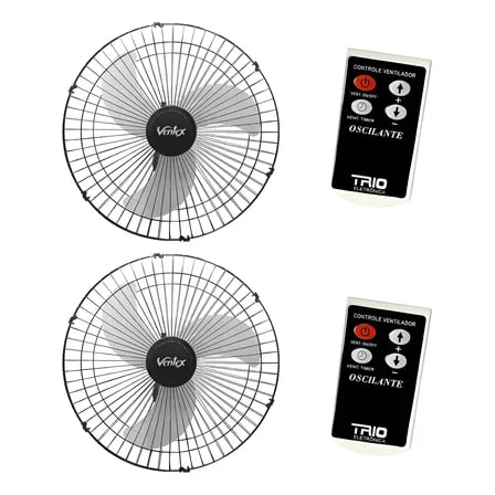 Imagem do 2x Ventilador Parede Oscilante 50cm Bivolt Controle Remoto 50 Cm 60hz Preto Bivolt Leitosa Plastico 3