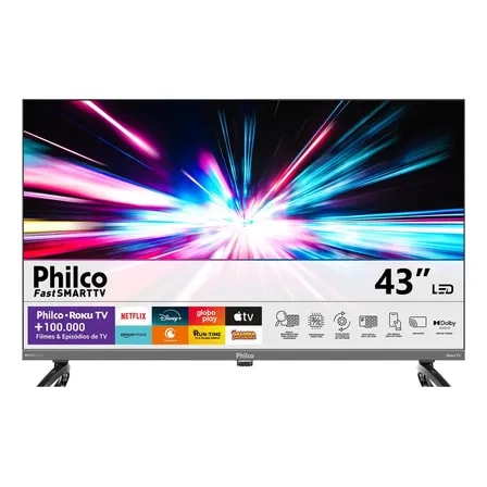 Imagem do Smart Tv 43 Philco P43vik Roku Led Dolby Audio Wi Fi Hdmi Hdr Full Hd 110 220v