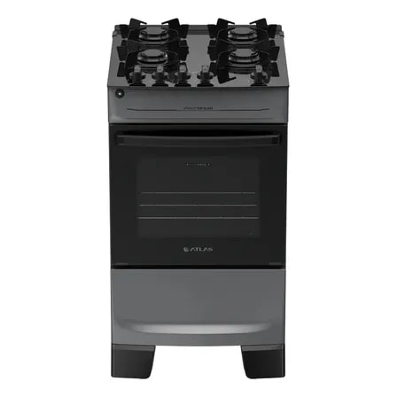 Imagem do Fogao 4 Bocas Atlas Monaco Top Glass Automatico Mesa De Vidro Titanium 127 220v