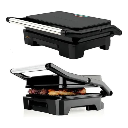 Imagem do Grill Sanduicheira Mallory Chefpro 900w Black Inox Antiaderente Cor Preto 220v