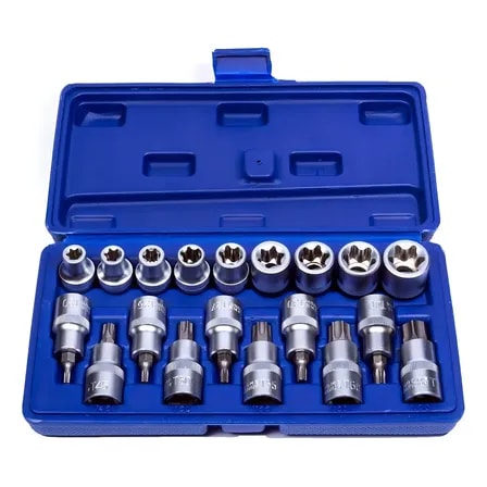 Imagem do Jogo De Soquetes Torx Macho Femea Cr V 1 2 19pcs Maleta
