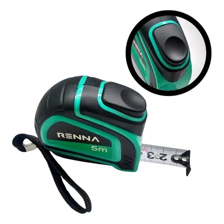 Imagem do Trena Renna 5m Profissional Borracha C Trava Aco Ergonomica
