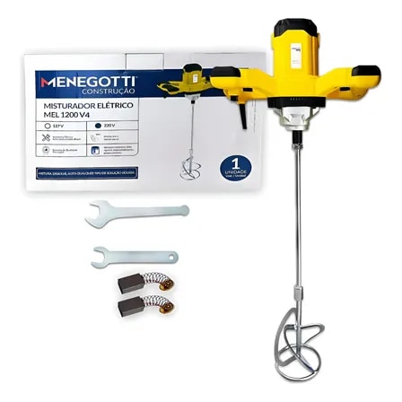 Imagem do Misturador Tinta Argamassa Menegotti 1200w Profissional 127v