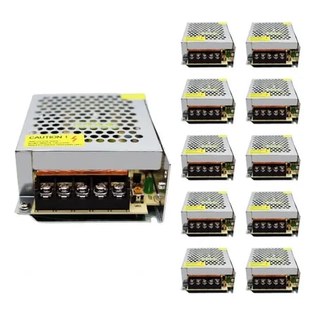 Imagem do Kit 10 Fonte Chaveada 12v 10a 120w Bivolt Estabilizada Led