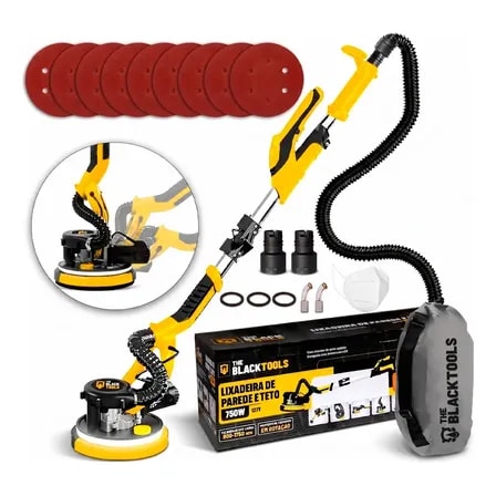 Imagem do Lixadeira Teto E Parede Telescopica Profissional Com Led E Saco Coletor The Black Tools Btl750 750w