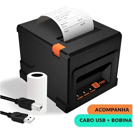 Imagem do Impressora Termica Cupom 80mm Usb Rede Guilhotina Caixa Loja Impressora Preta 127 220v