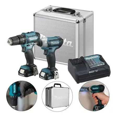 Imagem do Combo Furadeira Parafusadeira De Impacto Clx228sax Makita Cor Azul Turquesa 127 220v