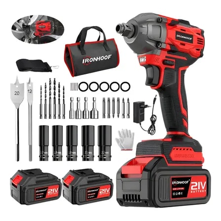 Imagem do Chaves De Impacto Potente Parafuzadeira 2 Bateria 21v Led Vermelho 110 127 220v 60hz