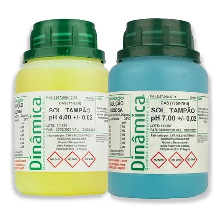 Imagem do Kit Solucoes Phmetro Calibrador Tampao Ph 4 E Ph 7 Buffer