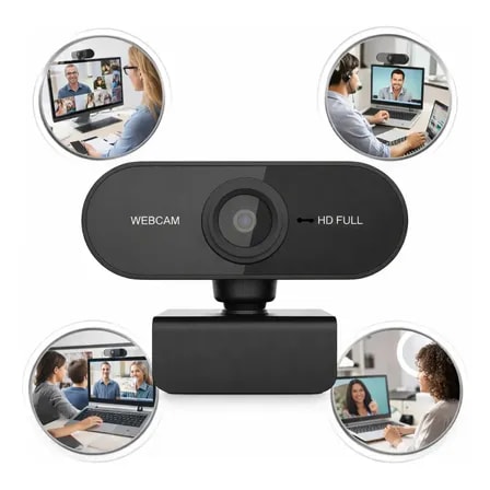 Imagem do Webcam Full Hd 1080p Usb 2 0 Plug Play Com Microfone Para Reunioes Conferencias Vbs Brasil Preto
