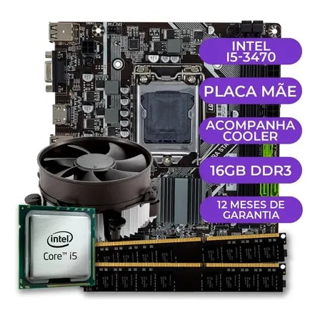Imagem do Kit Upgrade Gamer Intel Core I5 Placa Mae 1155 16gb Ddr3