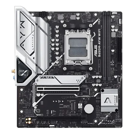 Imagem do Placa Mae Asus B650m Ayw Wi Fi B650 Amd Am5 Ddr5 Matx Preto Cinza Escuro