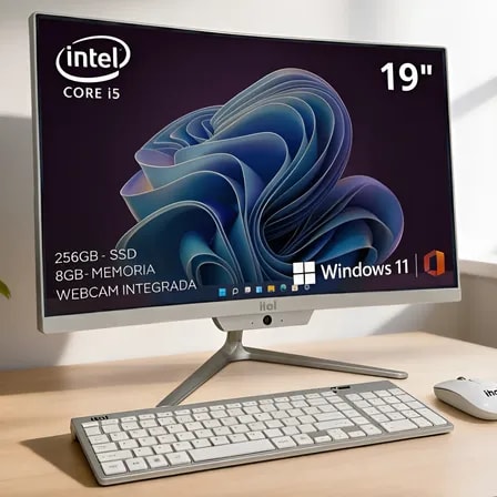 Imagem do All In One I5 8gb Ssd 256gb Win11 Wifi Bluetooth Branco Pc Branco 127 220v