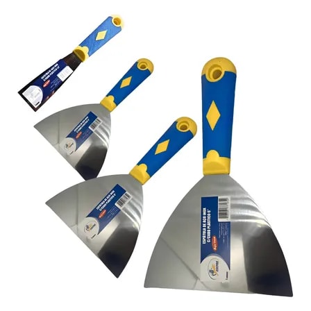 Imagem do Kit 4 Espatula Aco Inox Massa Corrida Gessodrywall 4 5 6