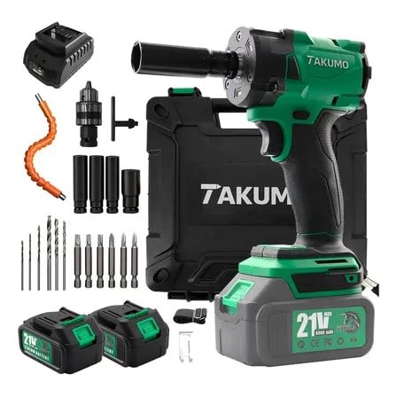 Imagem do Chave De Impacto E Furadeira Eletrica Sem Fio Recarregavel Verde 127 220v 60hz