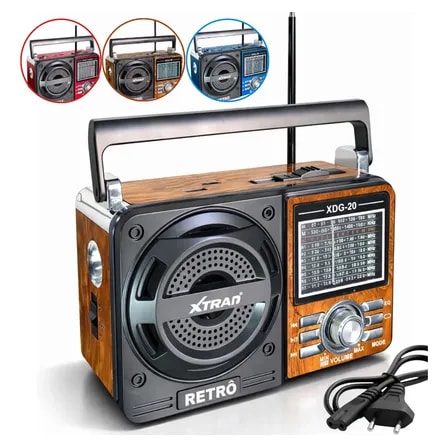 Imagem do Radio Am Fm Retro Antigo Bluetooth Usb Recarregavel Bivolt Marrom Claro 127 220v