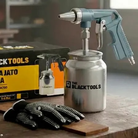 Imagem do Pistola De Jateamento Areia Profiss 750ml Oculos E Luvas
