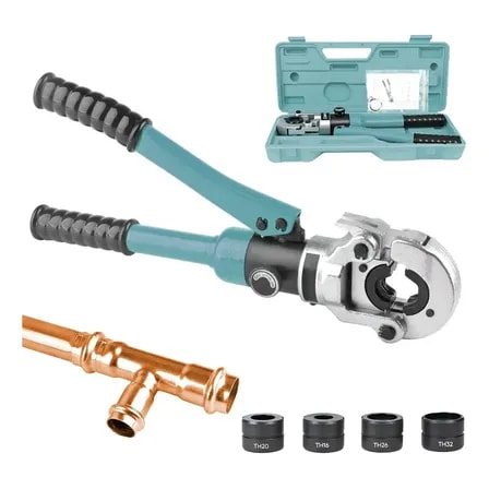 Imagem do Alicate Hidraulico Para Tubos Pex De 16 20 26 32mm Alicate Multicamadas Com 4 Matrizes Nf