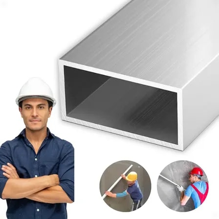 Imagem do Regua Aluminio Puro Pedreiro 2 Metros Original Polida