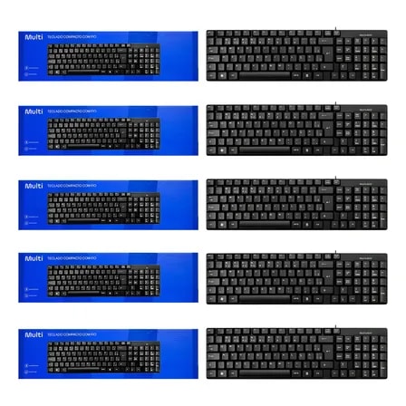 Imagem do Kit 10 Teclado Basico Slim Preto Usb Multilaser Tc193 Preto