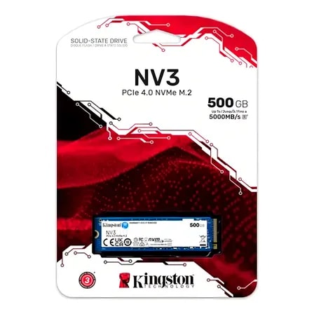 Imagem do Ssd M 2 Nvme Pci E Gen 4 0 500gb Kingston Nv3 Ssnv3s 500g Cor
