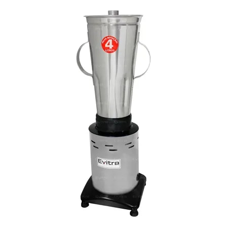 Imagem do Liquidificador Industrial Potente 4 Litros Turbo Alta Rotacao Jarra De Aco Inoxidavel Preto E Prata Evitra 127v