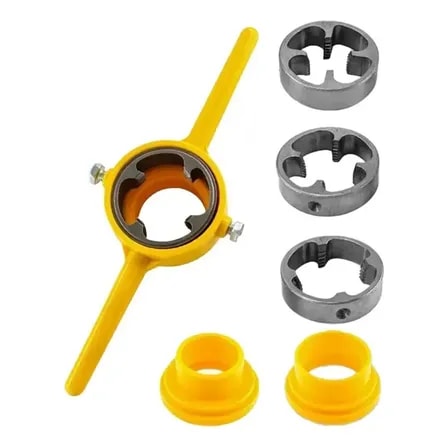 Imagem do Kit Tarraxa De Rosca Para Tubo Pvc 1 2 3 4 E 1 Pol Amarelo Starfer