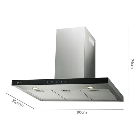 Imagem do Coifa De Parede Fischer Depurador Ou Exaustor Infinity 90 Cm Com Touch Screen Preto 127v