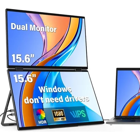 Imagem do Monitor Duplo Portatil 15 6 Tela Ips Full Hd 60hz Pc Gamer Preto 127 220v
