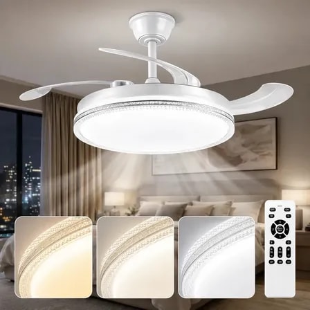 Imagem do Ventilador De Teto Tieesa F006 Com Luz Led 4 Pas E Controle Remoto Bivolt