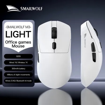 Imagem do Mouse Gamer Sem Fio Smailwolf M3 Tri Mode White
