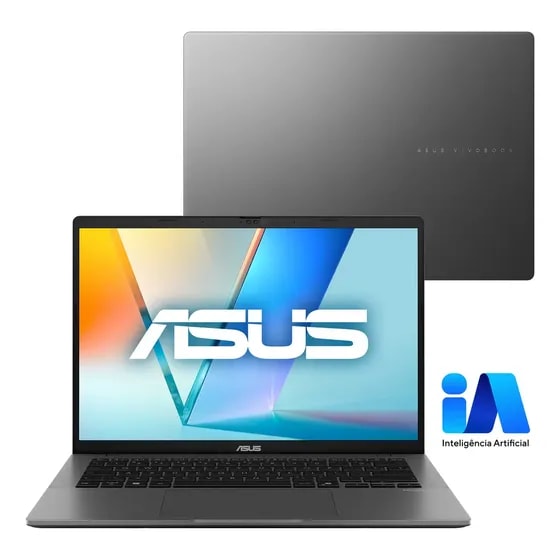 Imagem do Notebook Asus Vivobook S14 Ai Pc Intel Core Ultra 5 32gb Ram 1tb Ssd Windows 11 Home Tela 14 Ips Matte Gray S3407ca Ly115w