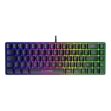 Imagem do Teclado Gamer Fortrek Fearless 65 Compact Membrana De Prata Rgb Preto