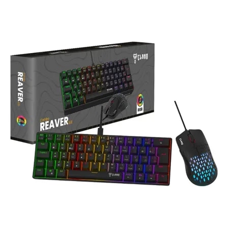 Imagem do Kit Gamer Combo Reaver Gamer Profissional Rgb Teclado Preto Preto
