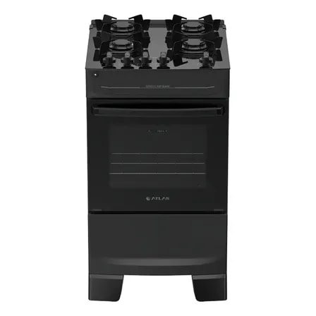 Imagem do Fogao 4 Bocas Atlas Monaco Top Glass Automatico Mesa De Vidro Preto 127 220v