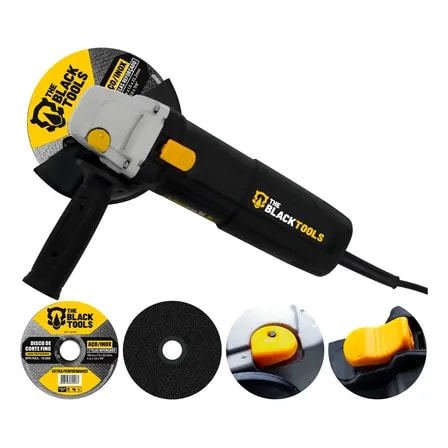 Imagem do Esmerilhadeira Lixadeira Angular 4 1 2 11000rpm 780w The Black Tools Cor Preto Com 2 Discos De Corte