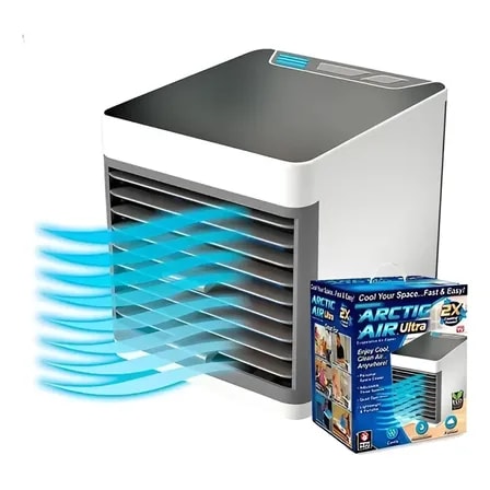 Imagem do Mini Climatizador Umidificador Mesa Ar Condicionado Portatil Branco Cinza 127 220v