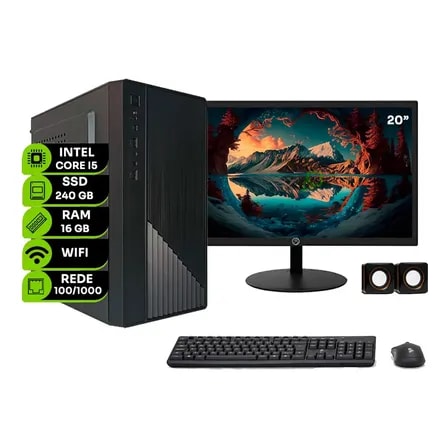 Imagem do Computador Intel Core I5 3470 Ddr3 16gb Ssd 240gb Monitor 20 16 Gb
