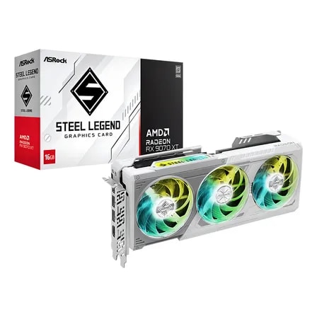 Imagem do Placa De Video Asrock Amd Radeon Rx 9070 Xt 16gb Argb Branco
