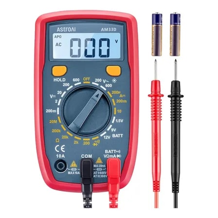 Imagem do Multimetro Profissional Digital 33d Astroai Com 2000 Voltimetro Para Cc E Ca E Ohmimetro Voltimetro Amperimetro Mede Tensao Corrente Resistencia Continuidade