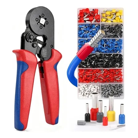 Imagem do Kit Alicate Crimpar Box Com 1200 Terminal Ilhos 0 25 A 10mm