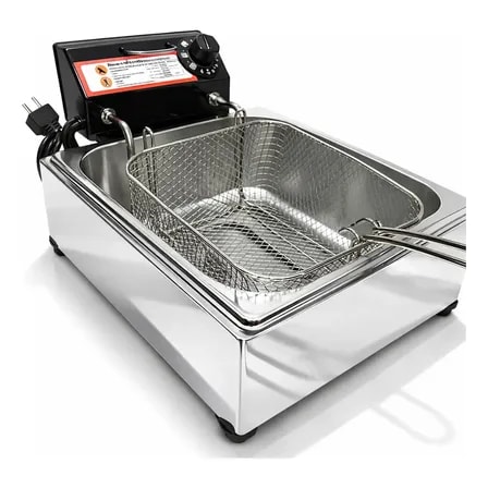 Imagem do Fritadeira Eletrica Inox Cuba 5l 2500watts Pot 110v Ou 220v