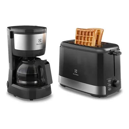 Imagem do Kit Cafeteira 15 Xicaras E Torradeira Eletrica 8 Niveis Efficient Inox Ect10 Electrolux Preto 220v