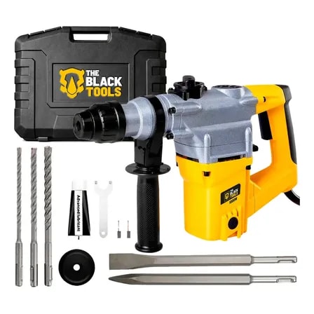 Imagem do Martelete Combinado Sds Plus 1000w Com Maleta Trm100 The Black Tools Amarelo 127v 50hz 60hz