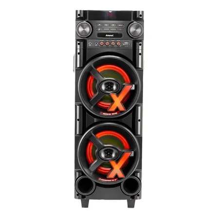 Imagem do Caixa Amplificada Amvox Aca 1000 Newx 2 Woofers 8 1000w Bluetooth Preta Sfm Preto 127 220v