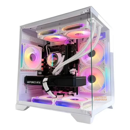 Imagem do Pc Gamer Aquario White Ryzen 7 5700x B550 Win11 Ssd Nvme 1 Tb 32 Gb Rtx5060 8gb Nvidia
